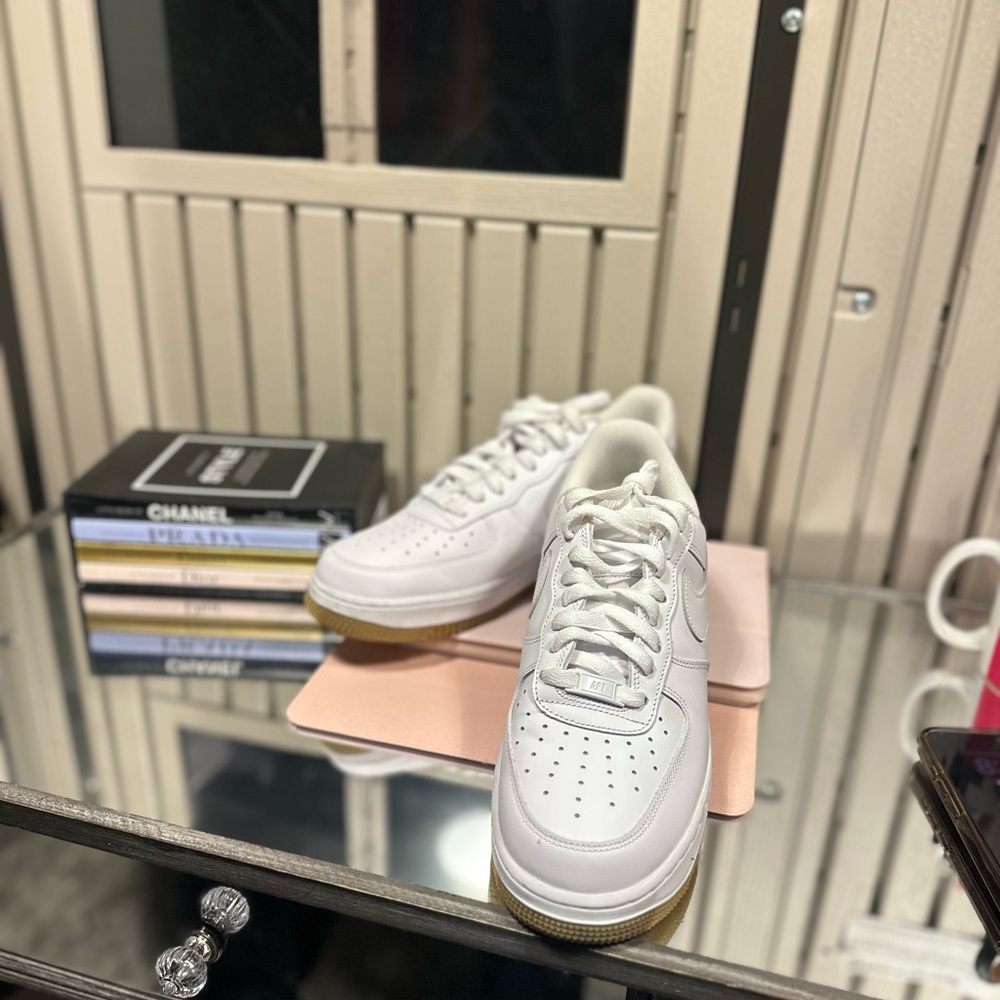 Nike White and Gum Sole Sneakers